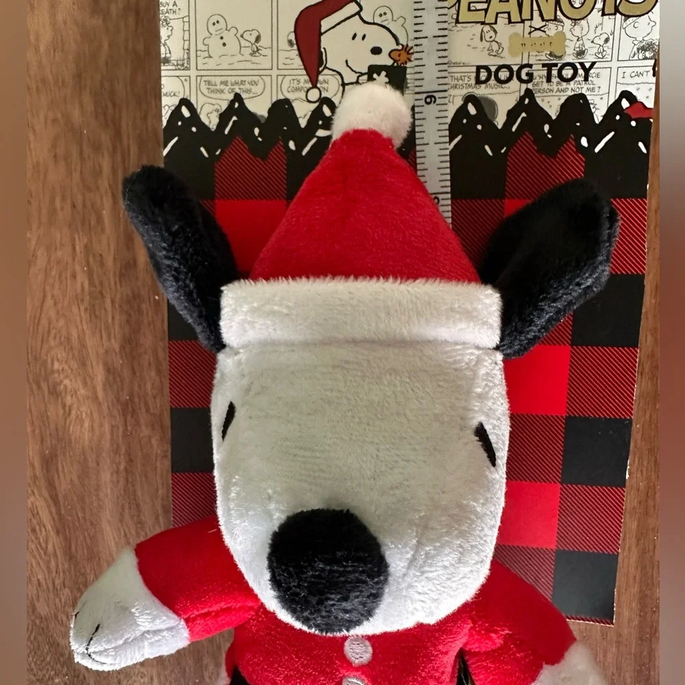 Peanuts Festive Snoopy Plush Dog Toy in Red and White